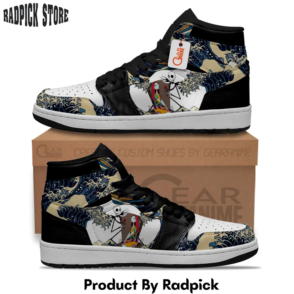 Jack and sally kanagawa great wave air jordan high topsneakers custom shoes  rp0252913